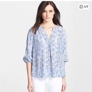 Joie Addie B snakeskin blue Patterned Women's Top S